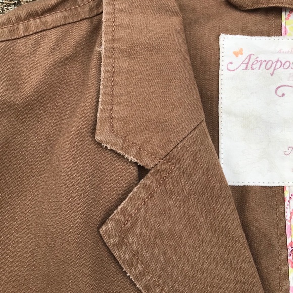 Aeropostale cotton brown blazer medium - Picture 10 of 16